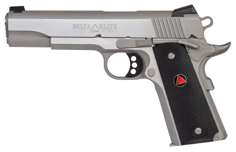 Colt Delta Elite 10mm Auto Stainless Steel Pistol Side View