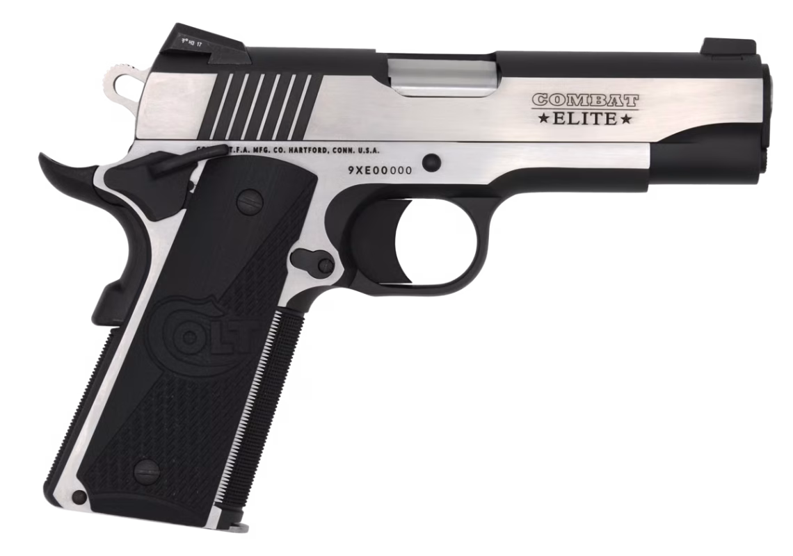 Colt MFG 1911 Combat Elite .45 ACP Two Tone Pistol Side View